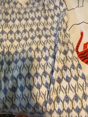 NYDJ Blue and Cream Patterned Midi Dress